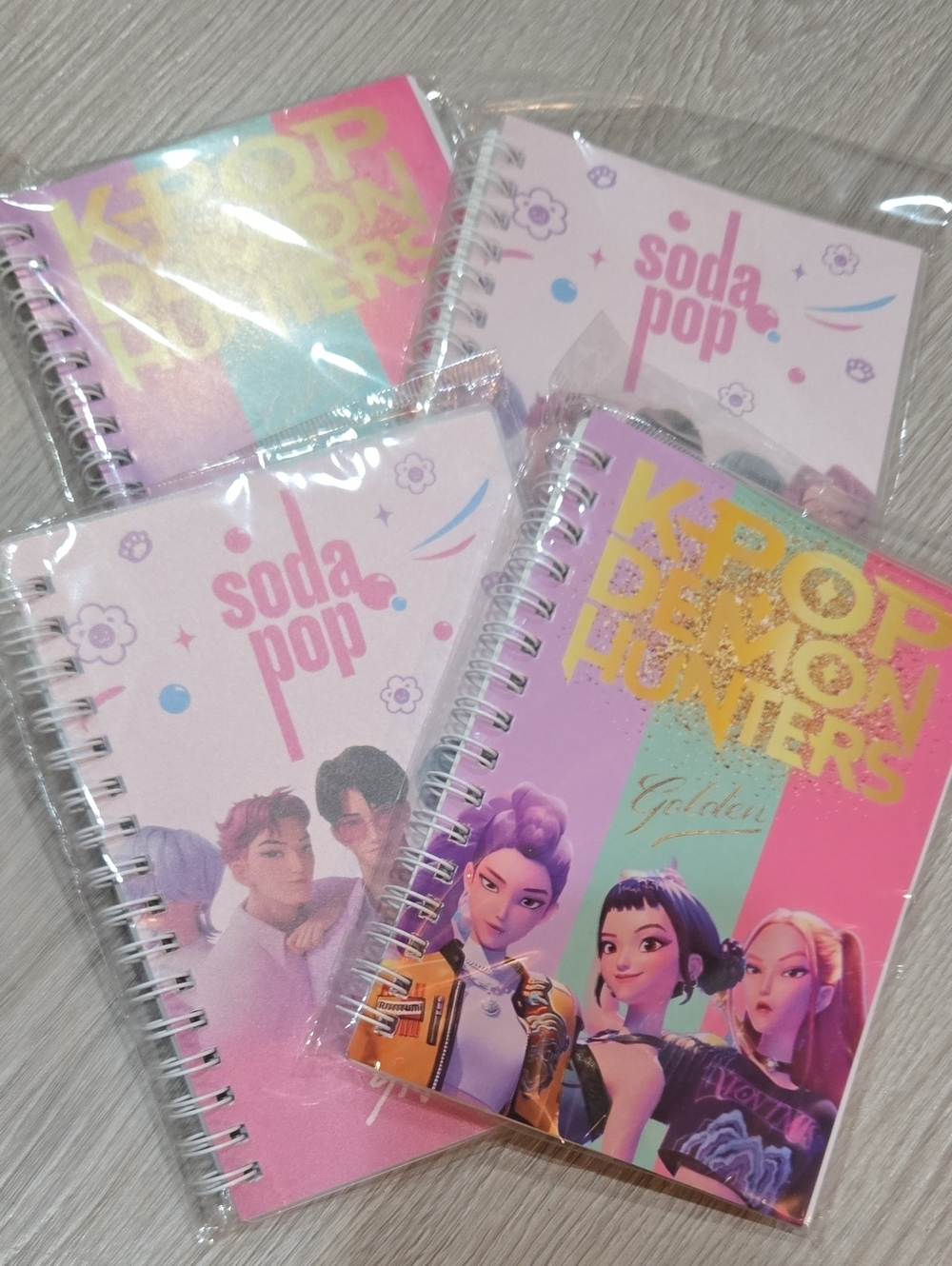 K-Pop Themed Pink Spiral Mini Notebooks -  Bundle Of 4